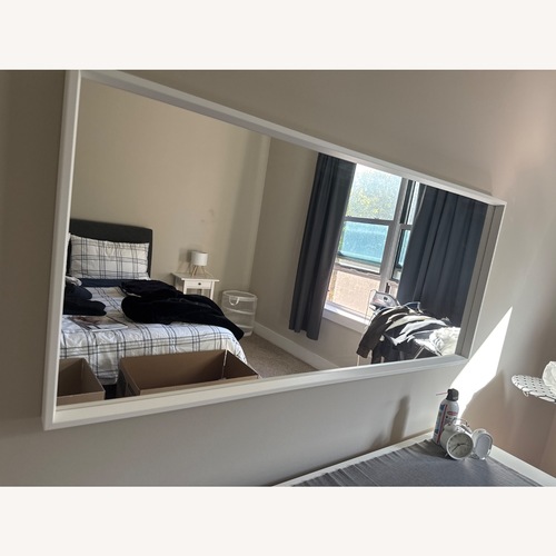 Used IKEA White Wood Wall Mirror for sale on AptDeco