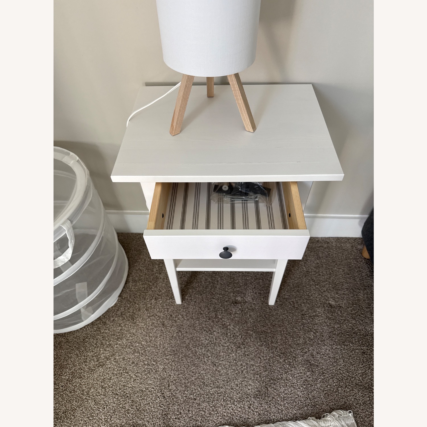 IKEA White Wood Side Tables - image-4