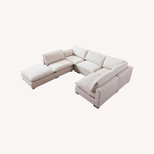 Used Wayfair 6 Piece Modular Sectional w Ottoman for sale on AptDeco