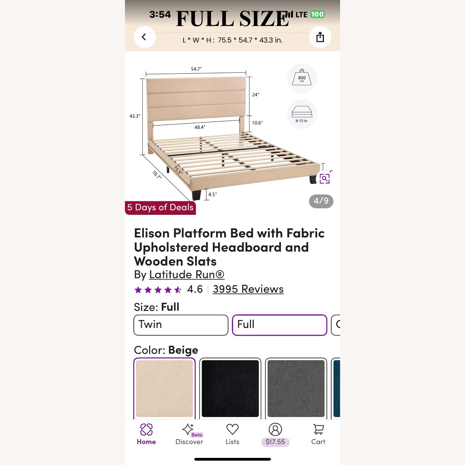 Wayfair Full Size Fluted Platform Bed - image-3