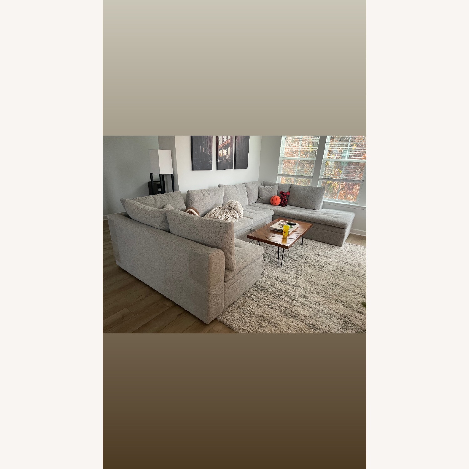 Rooms To Go Cindy Crawford Natural Fabric 3+ Piece Sectional - image-3