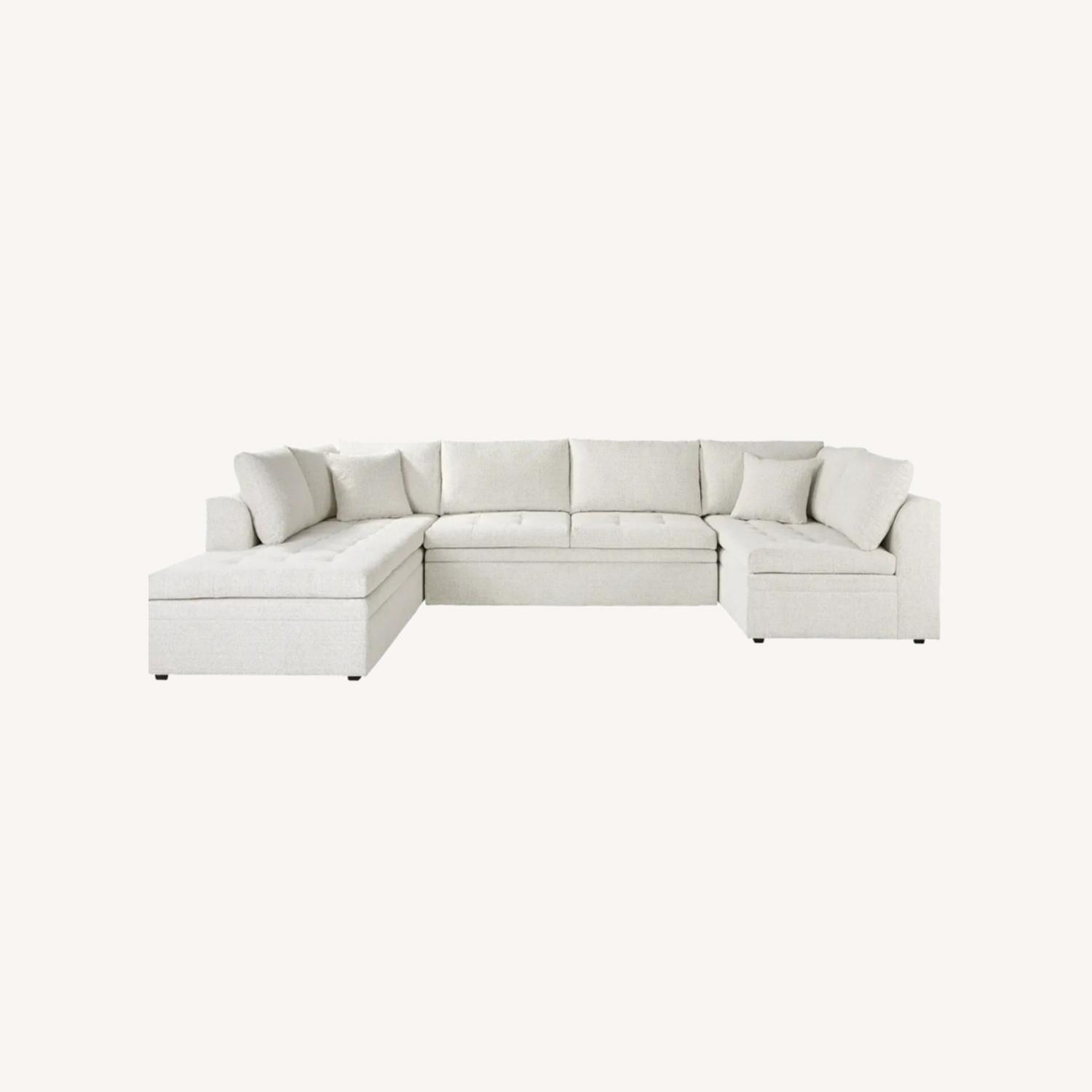 Rooms To Go Cindy Crawford Natural Fabric 3+ Piece Sectional - image-0