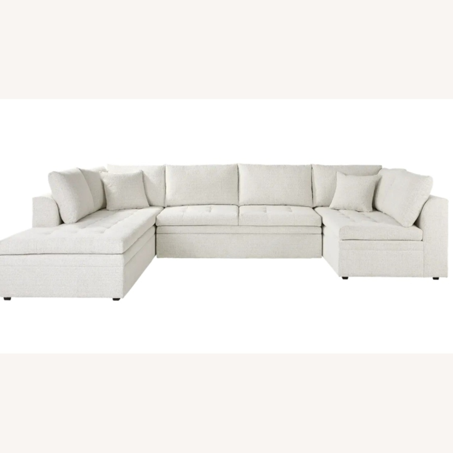 Rooms To Go Cindy Crawford Natural Fabric 3+ Piece Sectional - image-4
