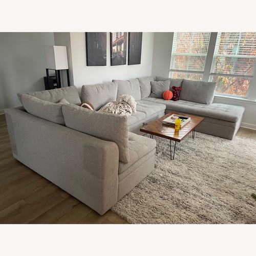 Used Rooms To Go Cindy Crawford Natural Fabric 3+ Piece Sectional for sale on AptDeco