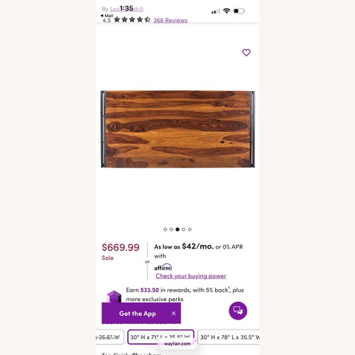 Used Wayfair Light Brown Wood Dining Table for sale on AptDeco