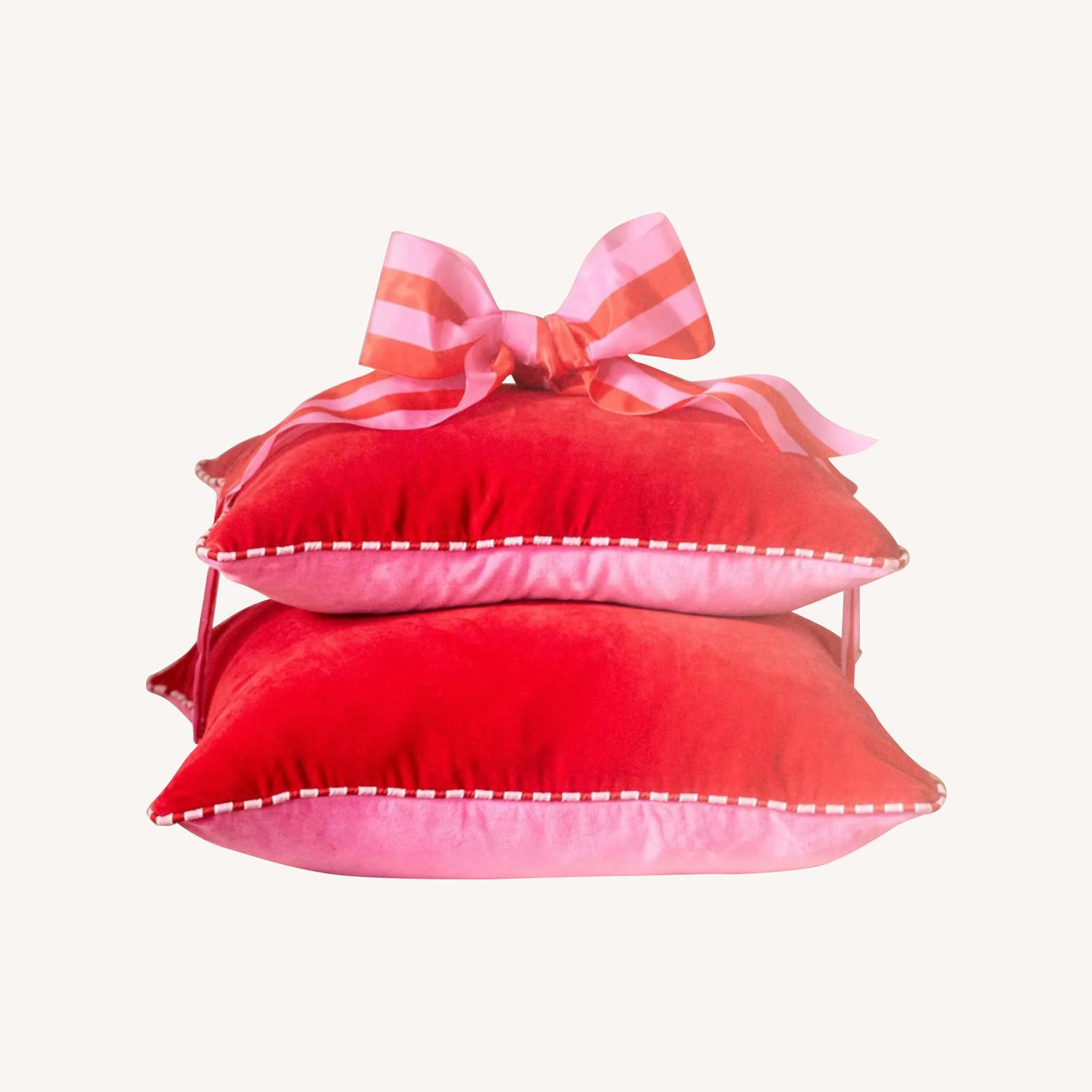 Anthropologie Milo Pink Velvet Pillow - image-0