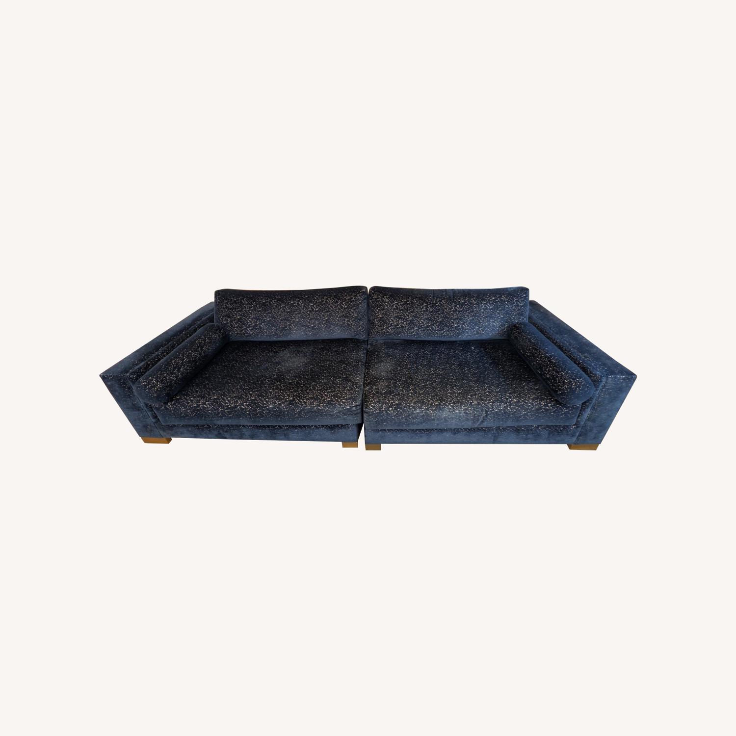 Blue Velvet 2 Piece Sectional - image-0