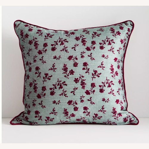 Used Anthropologie Alva Floral Cotton Velvet Pillow for sale on AptDeco