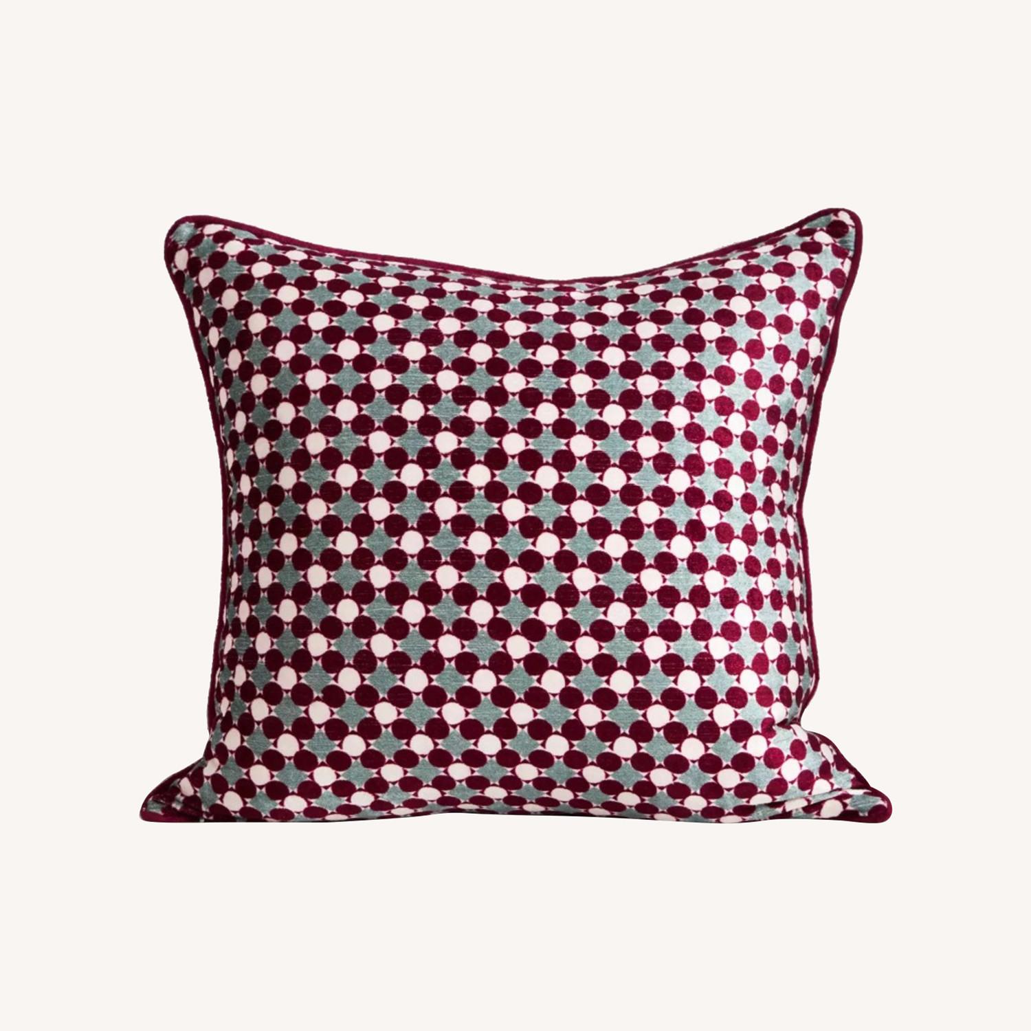Anthropologie Alva Floral Cotton Velvet Pillow - image-0
