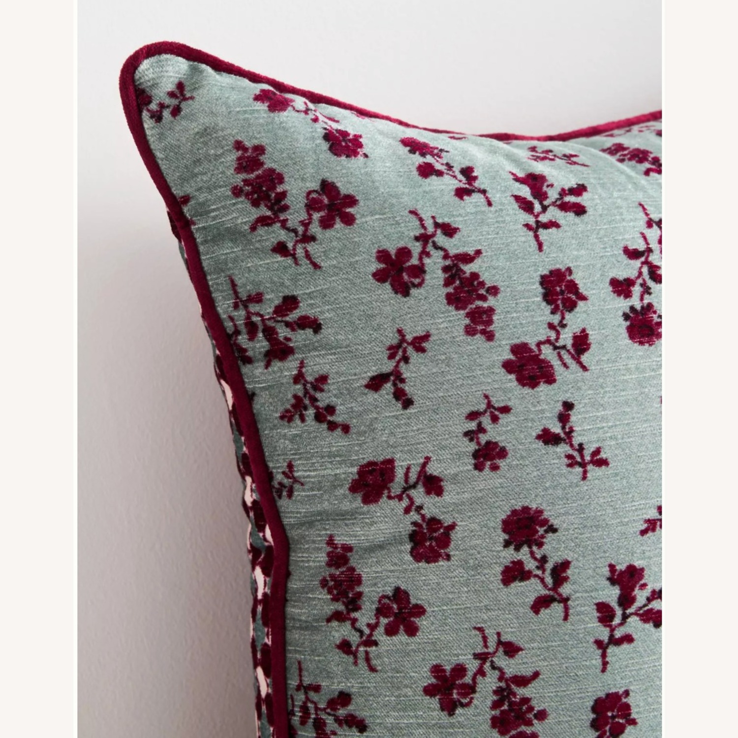 Anthropologie Alva Floral Cotton Velvet Pillow - image-4