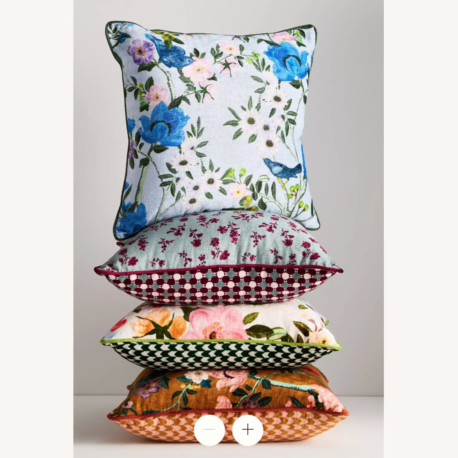 Anthropologie Alva Floral Cotton Velvet Pillow - image-2