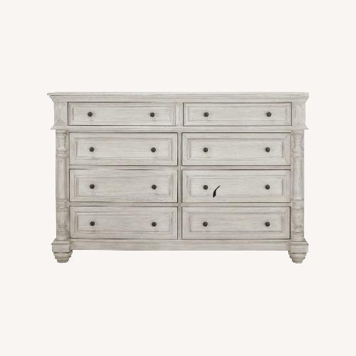 Used Raymour & Flanigan Ilaria Yellow Wood Dresser for sale on AptDeco