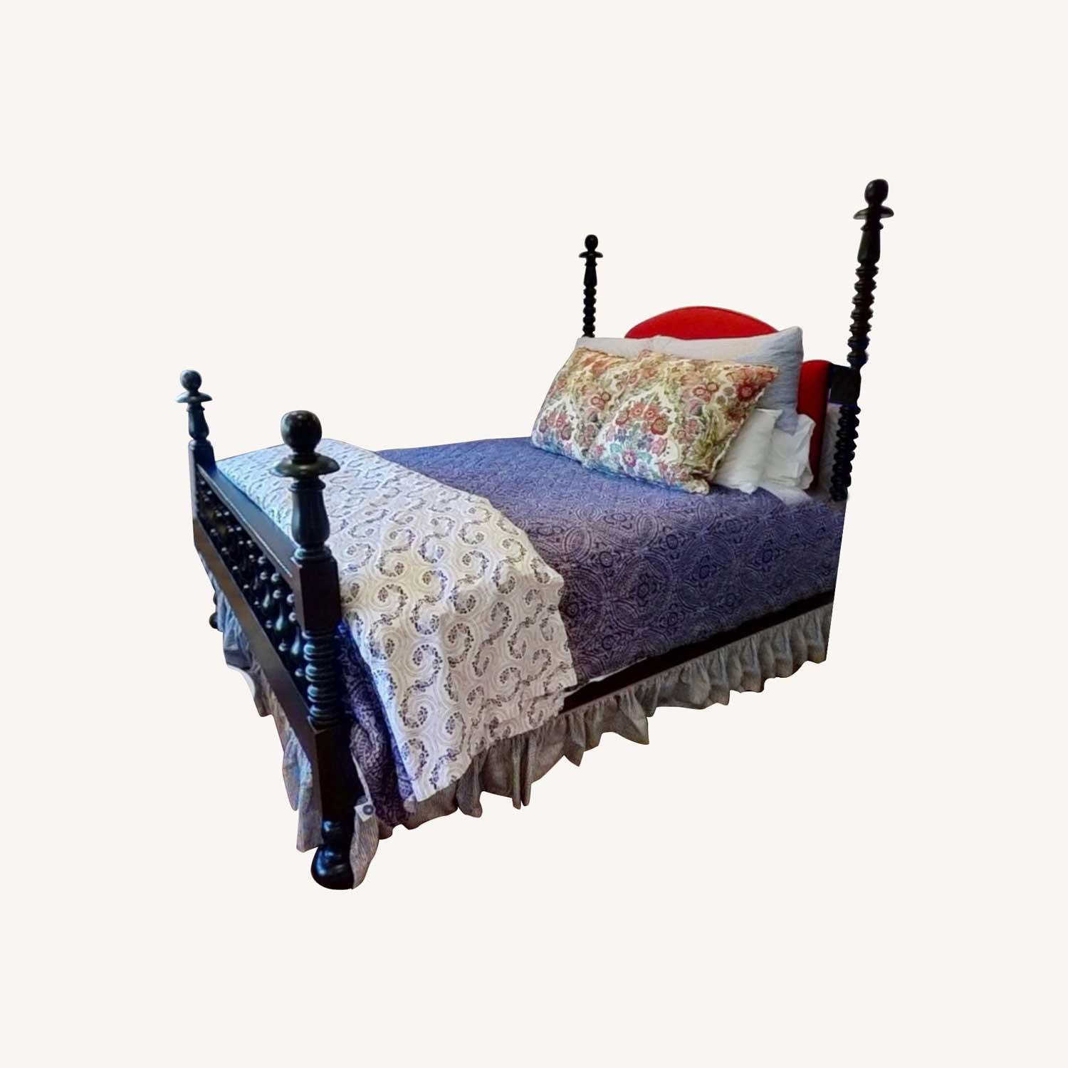 Black Fabric King Bed - image-5