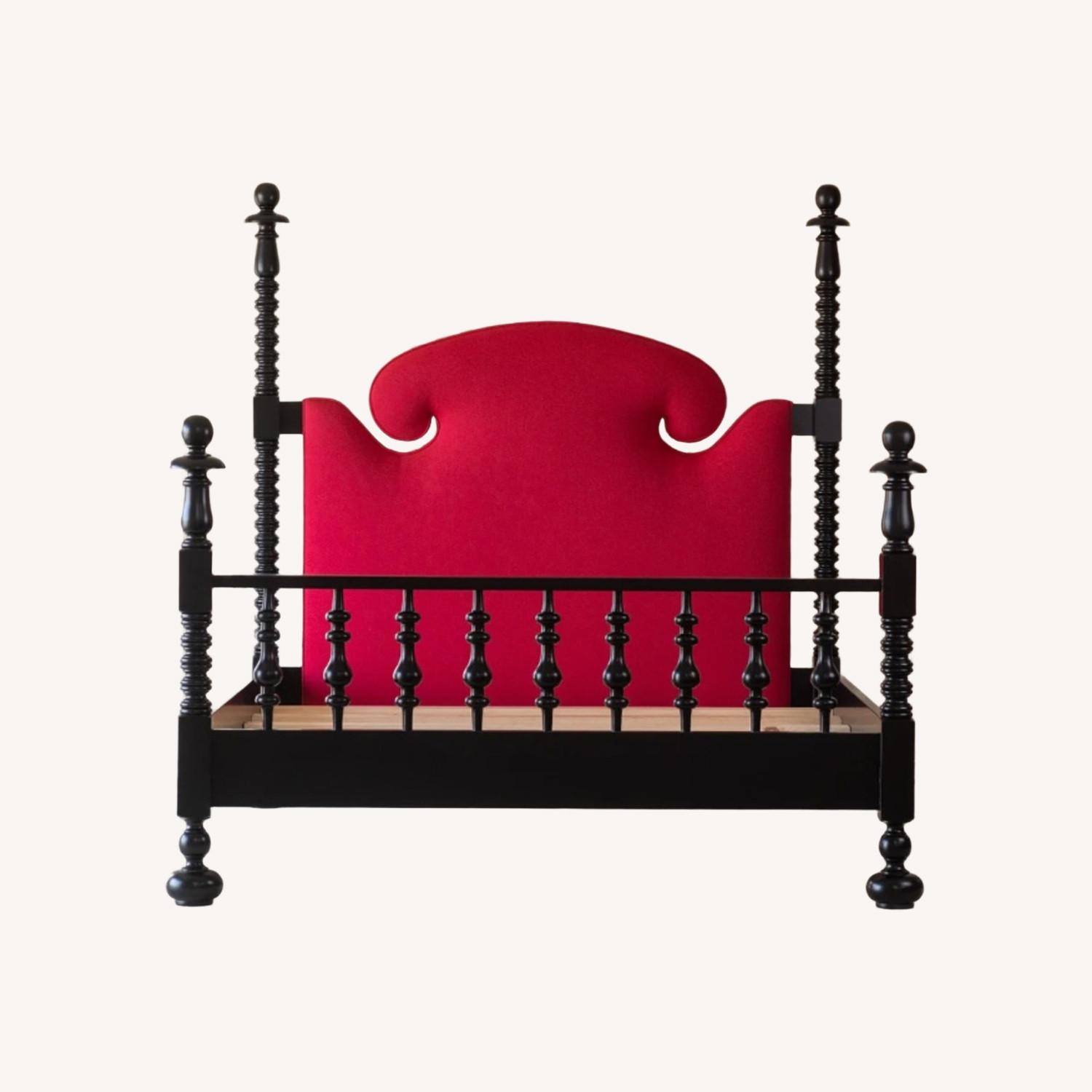Black Fabric King Bed - image-0