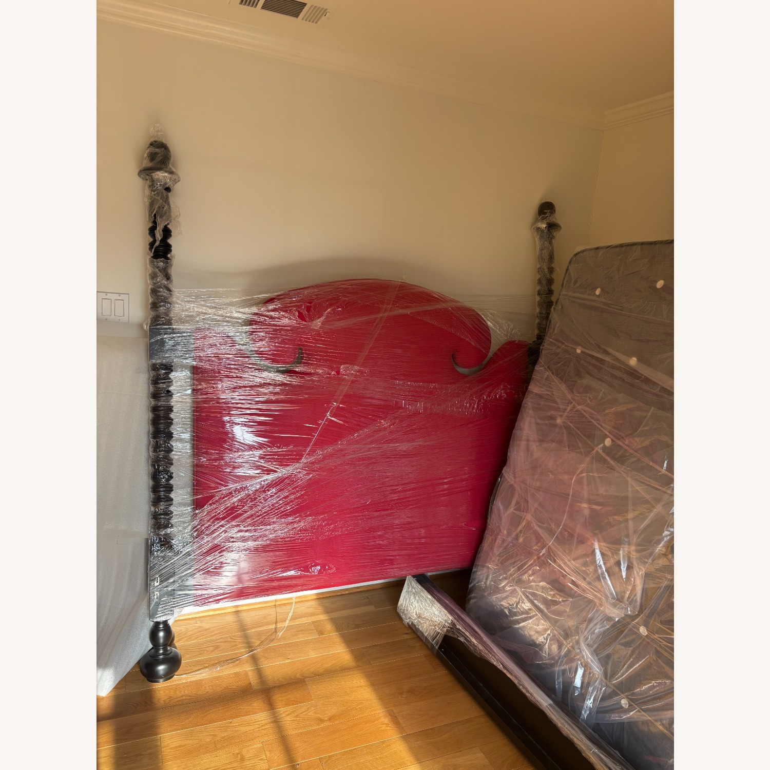 Black Fabric King Bed - image-3