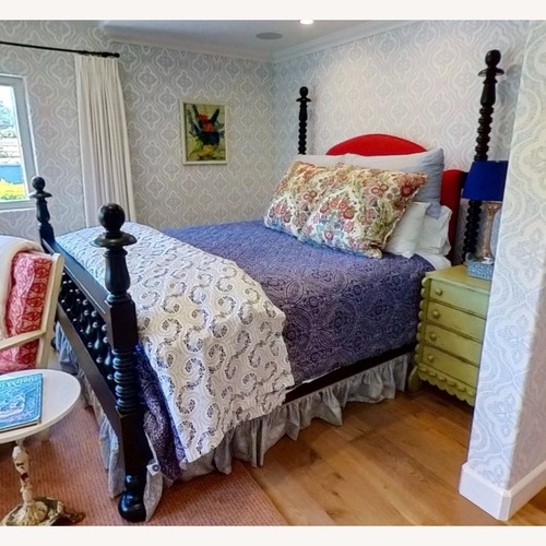 Used Black Fabric King Bed for sale on AptDeco