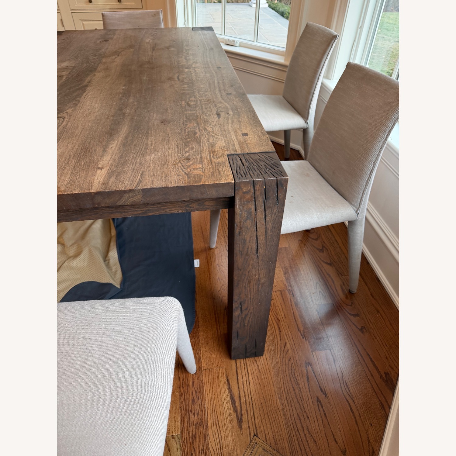 Crate & Barrel Wood Dining Table and bench - image-10