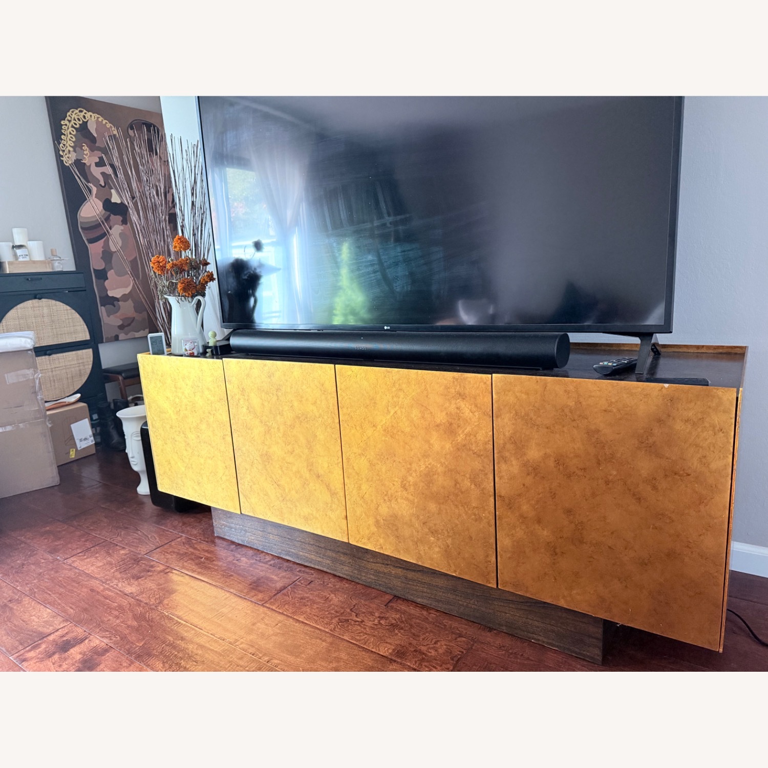 CB2 Gold Wood Sideboard - image-2