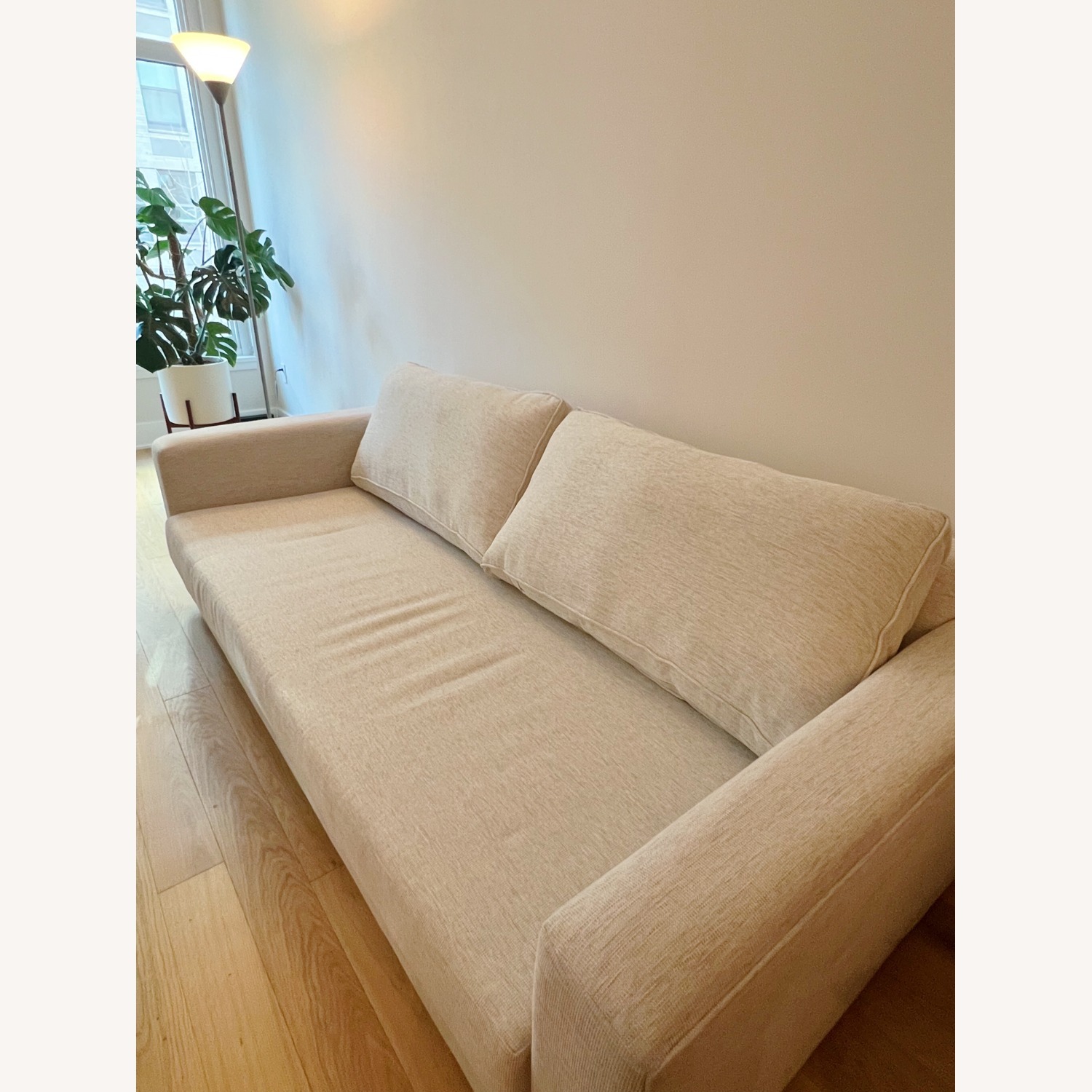 Customized Light Beige Linen 3+ Seater Sofa - image-2