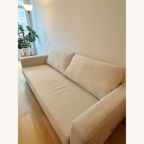 Used Customized Light Beige Linen 3+ Seater Sofa for sale on AptDeco