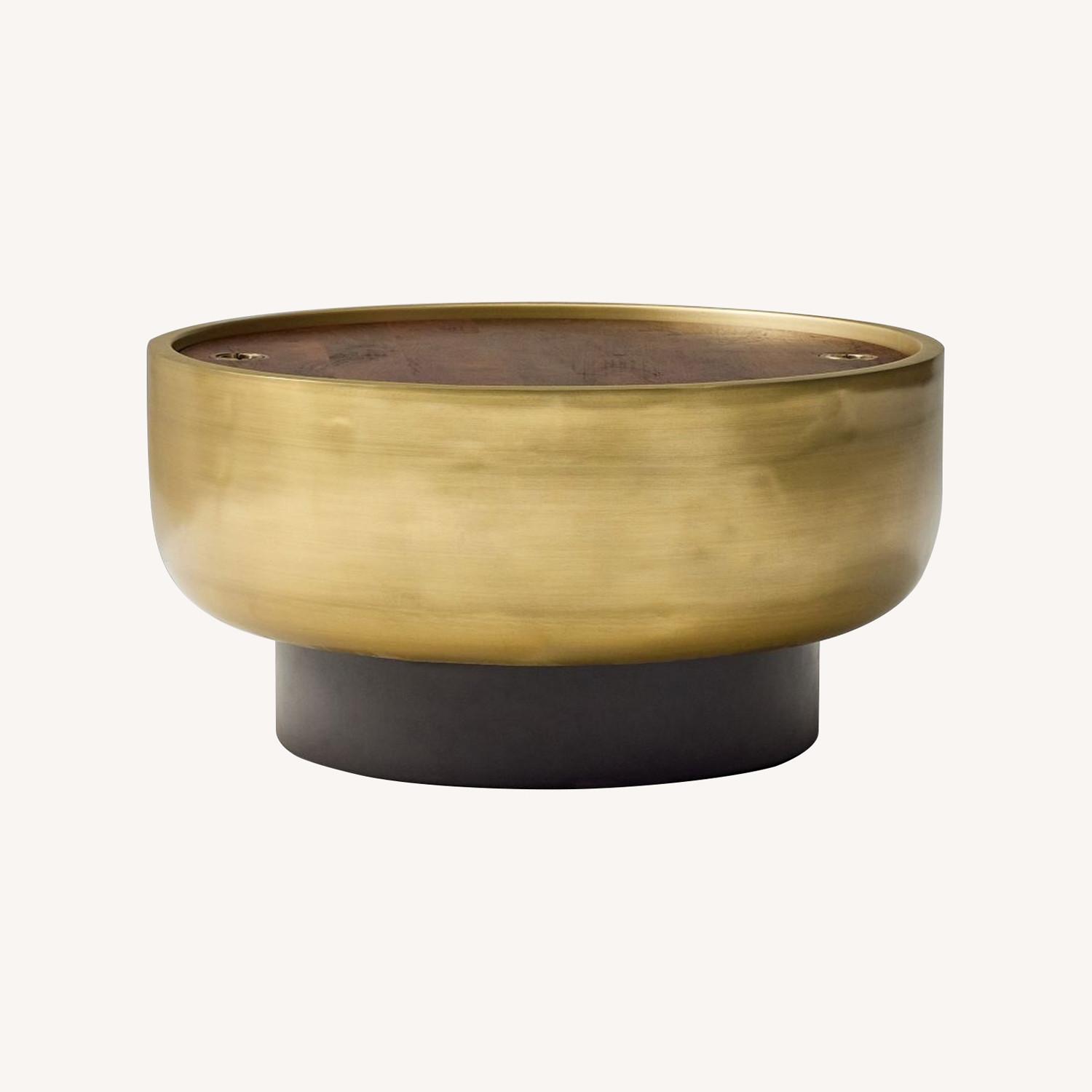 West Elm Dark Brown Wood Coffee Table - image-0