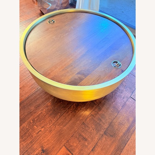 Used West Elm Dark Brown Wood Coffee Table for sale on AptDeco