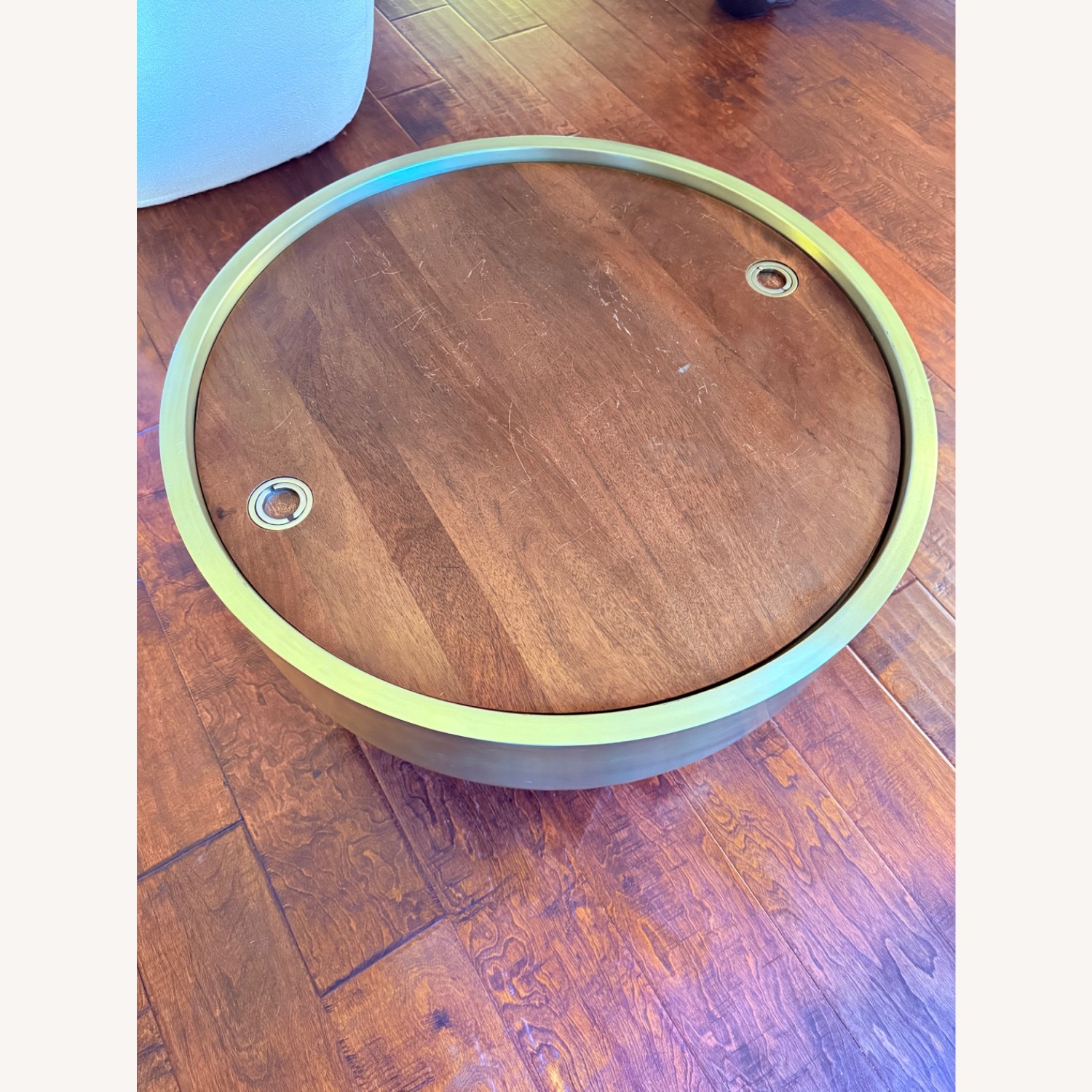 West Elm Dark Brown Wood Coffee Table - image-3