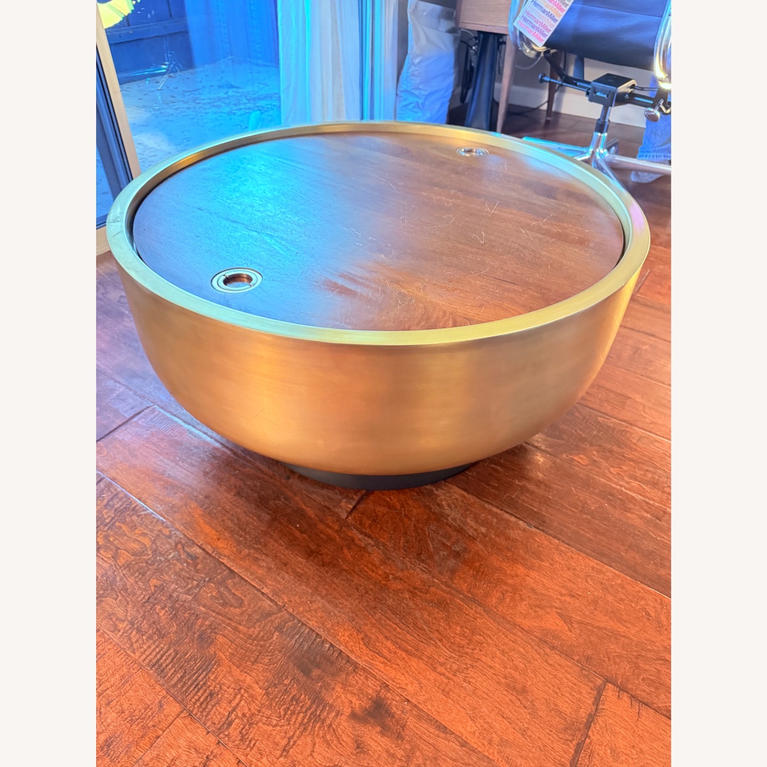 West Elm Dark Brown Wood Coffee Table - image-5