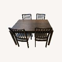 IKEA Dark Brown Wood Dining Set with 4 Chairs