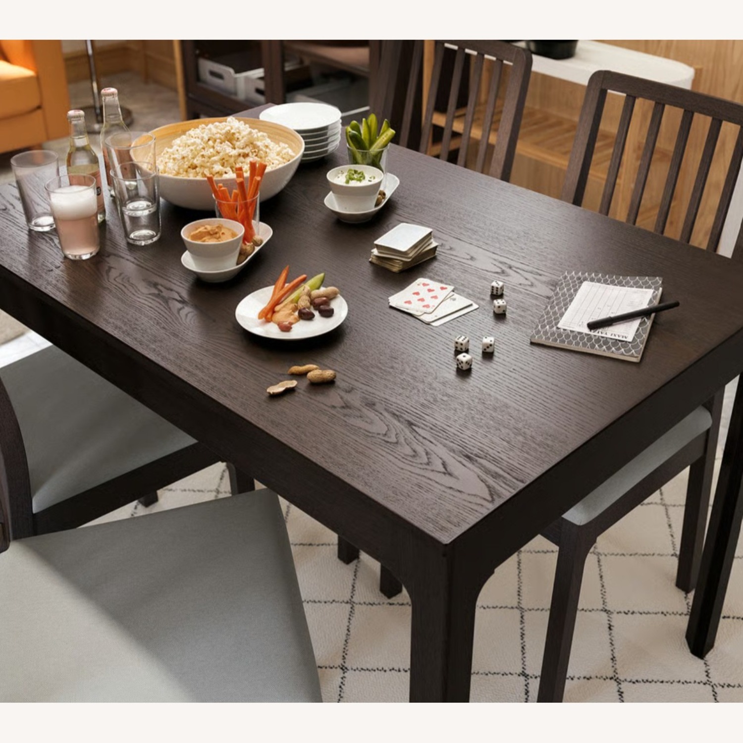 IKEA Dark Brown Wood Dining Set with 4 Chairs - image-2