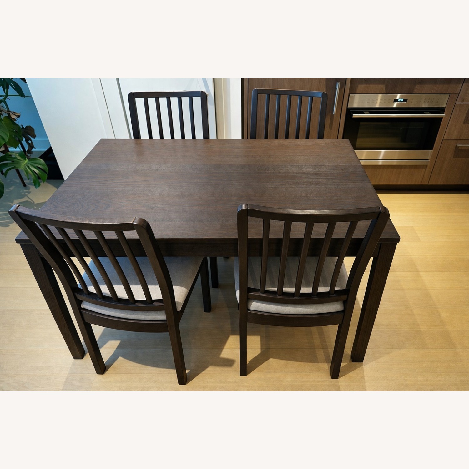 IKEA Dark Brown Wood Dining Set with 4 Chairs - image-3