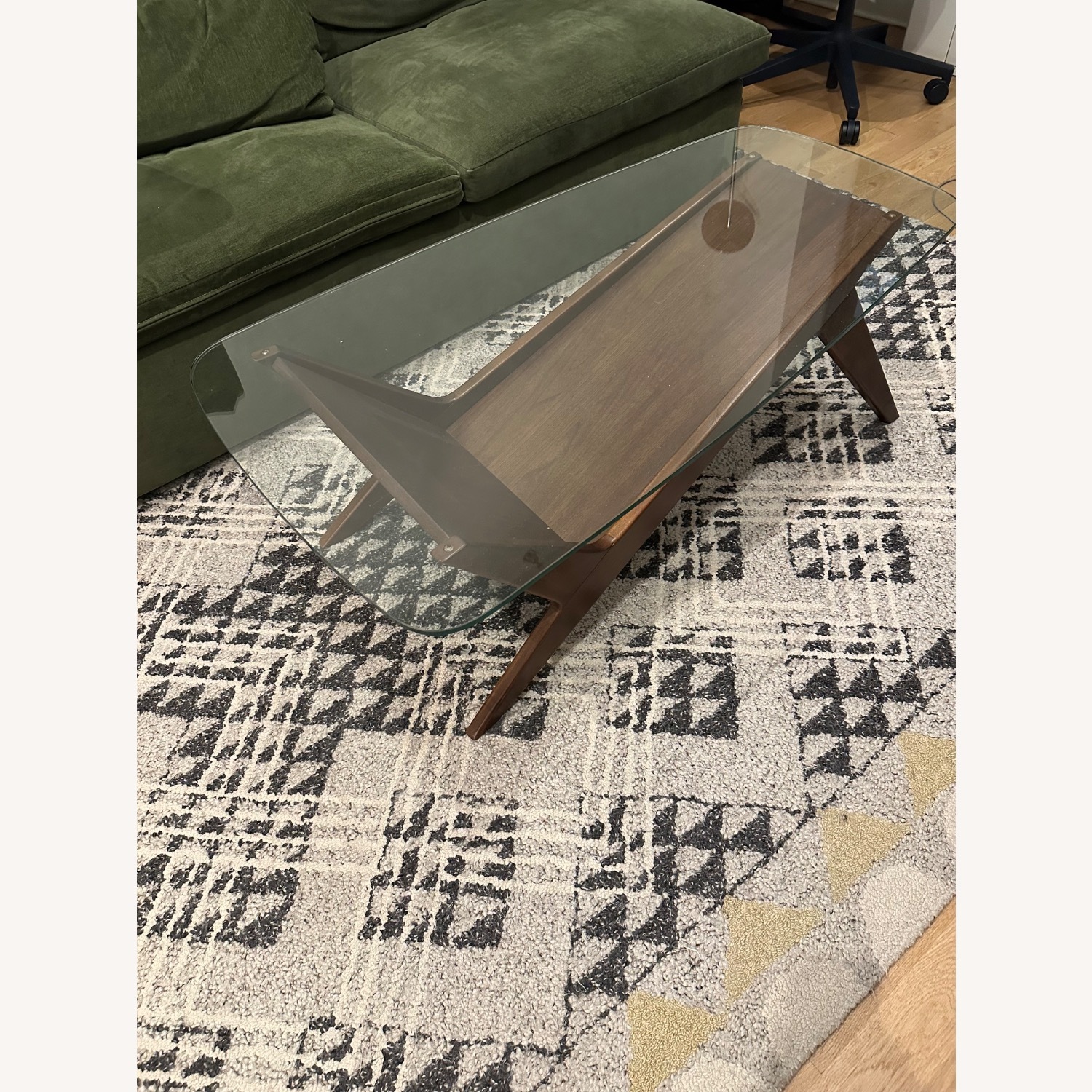 West Elm Dark Brown Wood Coffee Table - image-2