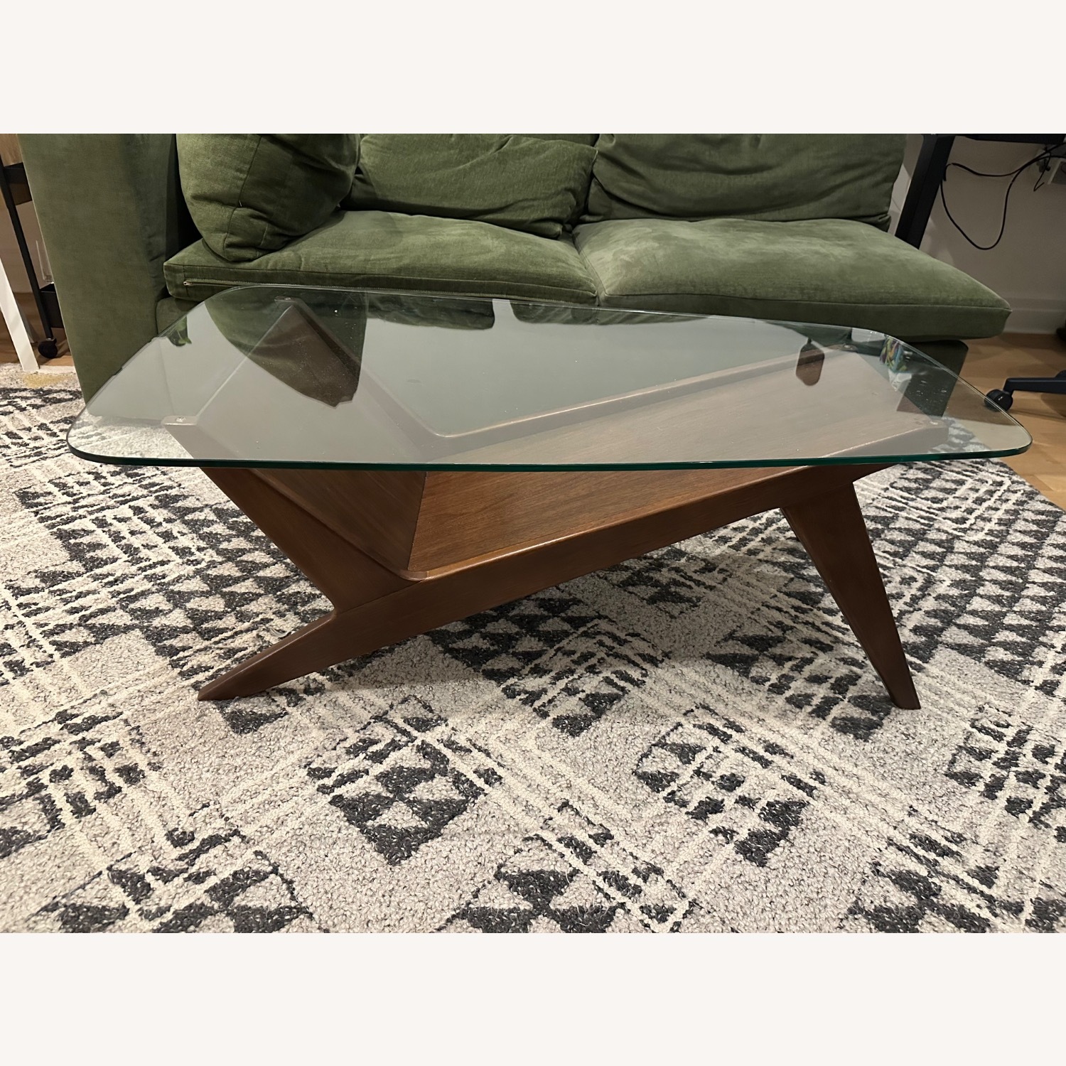 West Elm Dark Brown Wood Coffee Table - image-1