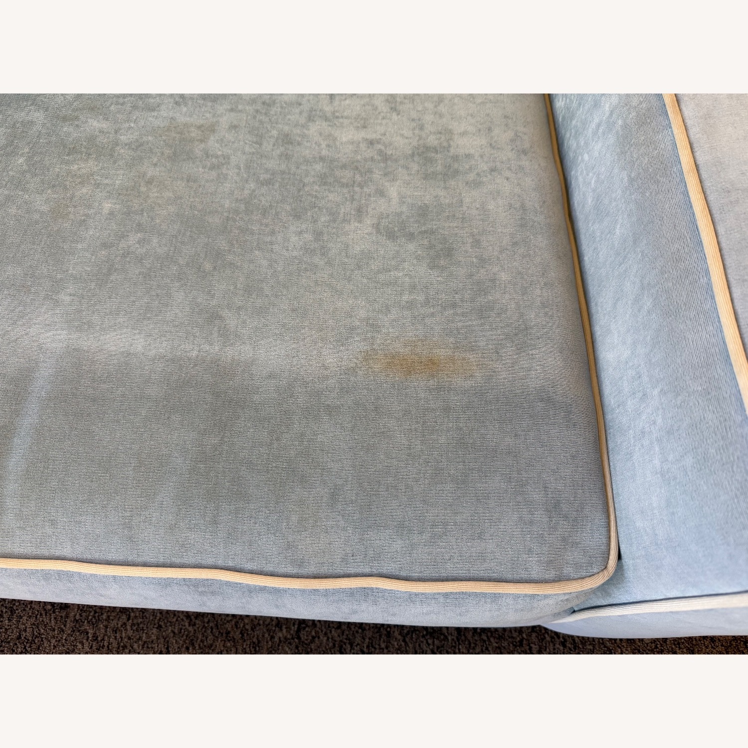 Light Blue Microsuede Sleeper Sofa - image-7