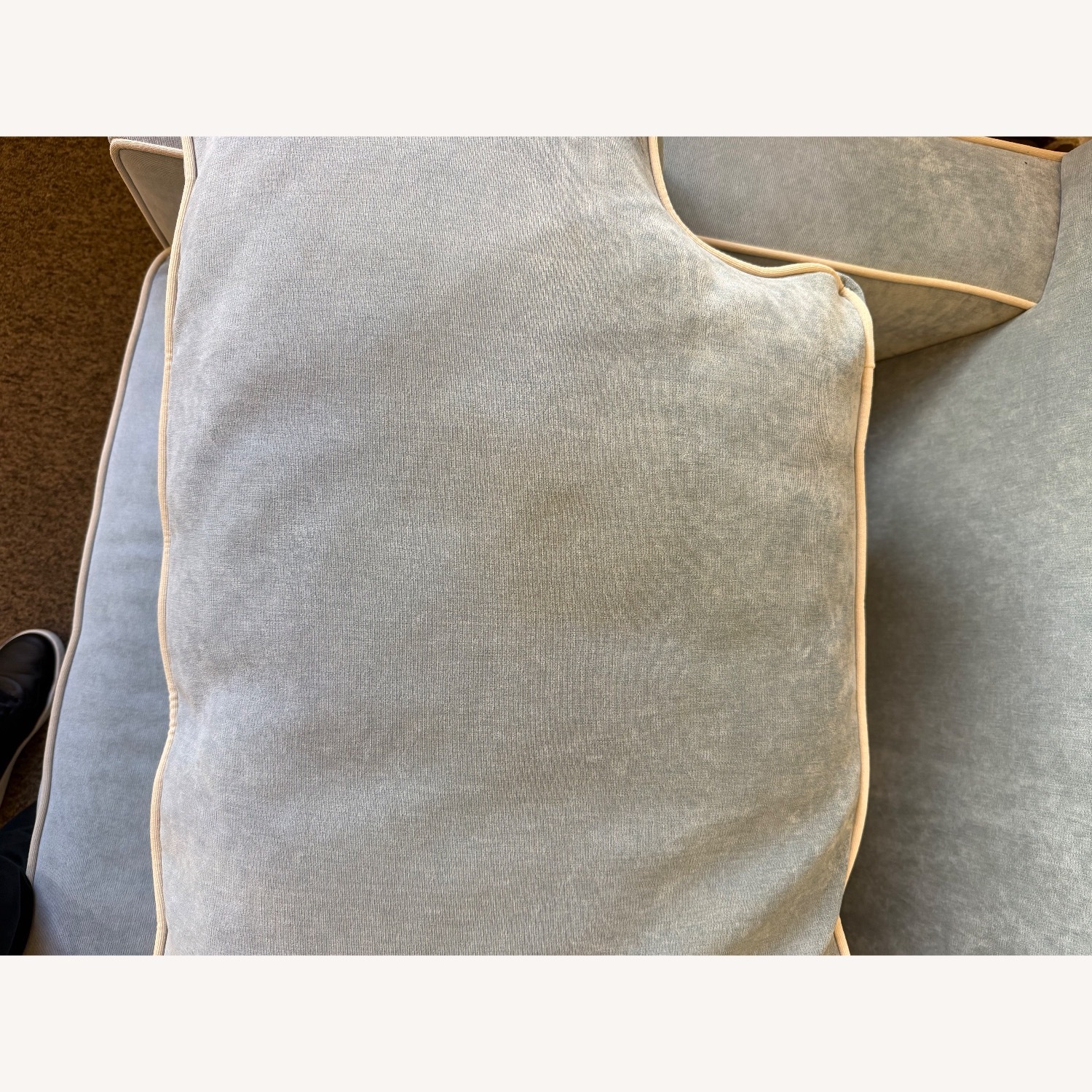 Light Blue Microsuede Sleeper Sofa - image-8