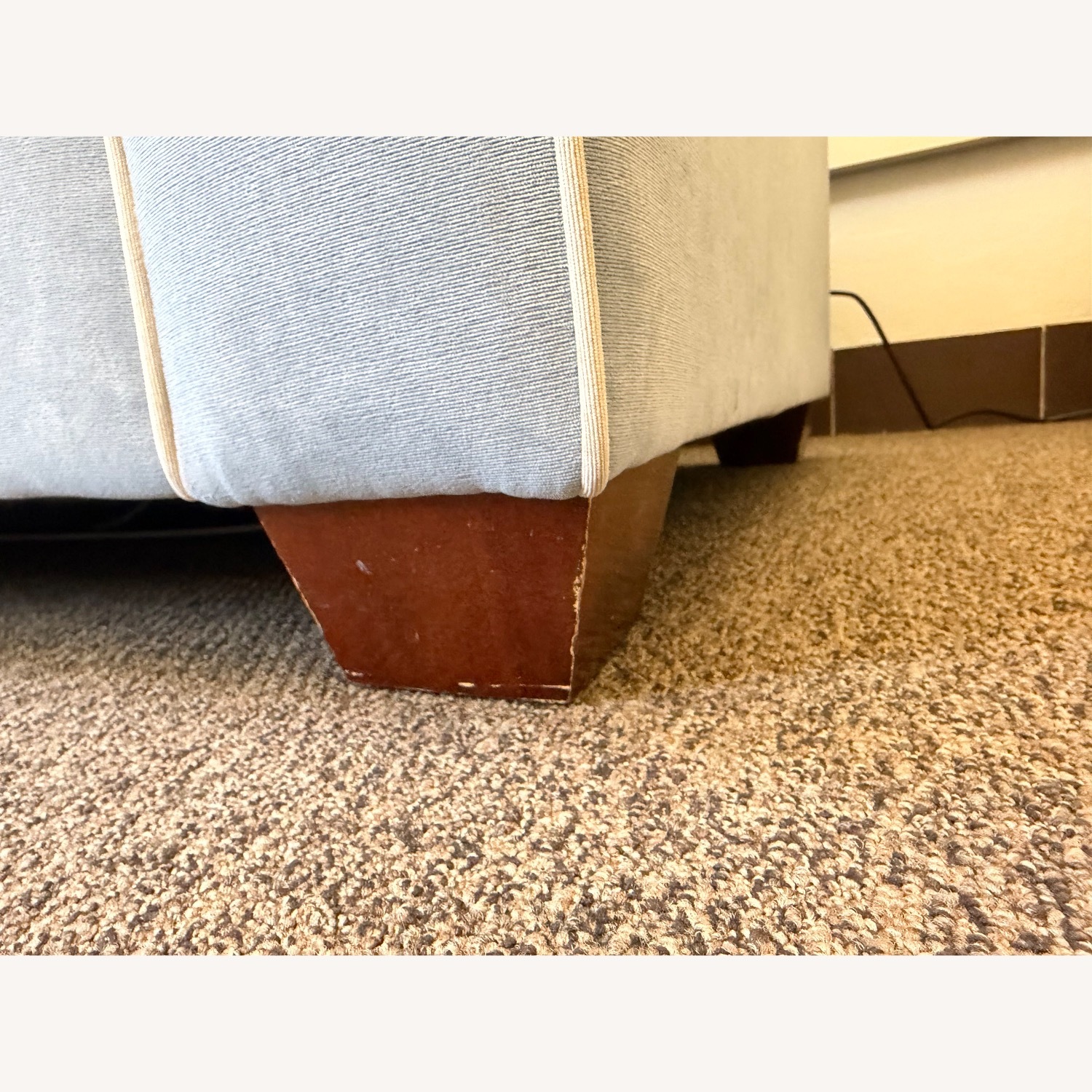 Light Blue Microsuede Sleeper Sofa - image-6