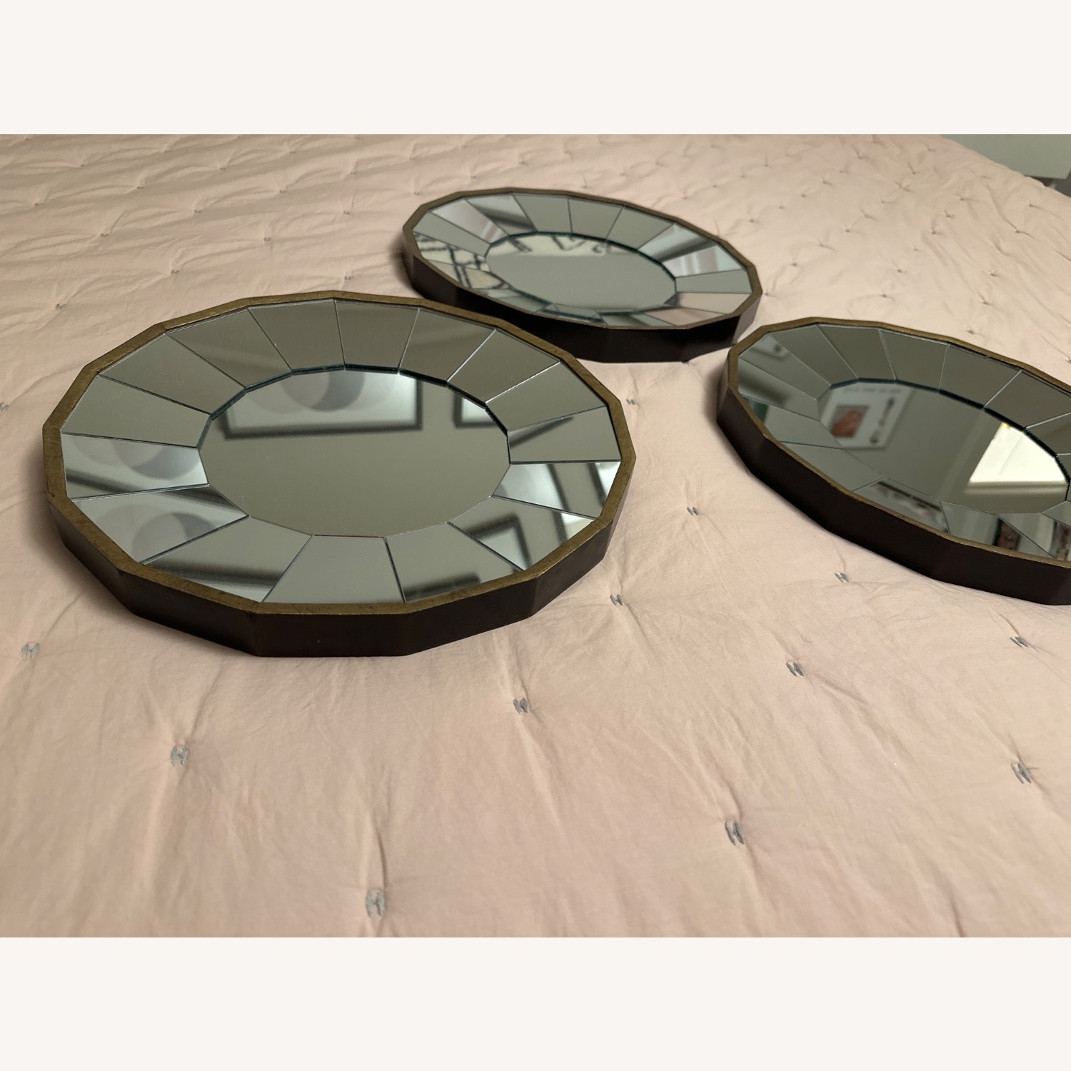 Pottery Barn Antique Gold Beveled Mirrors - image-2