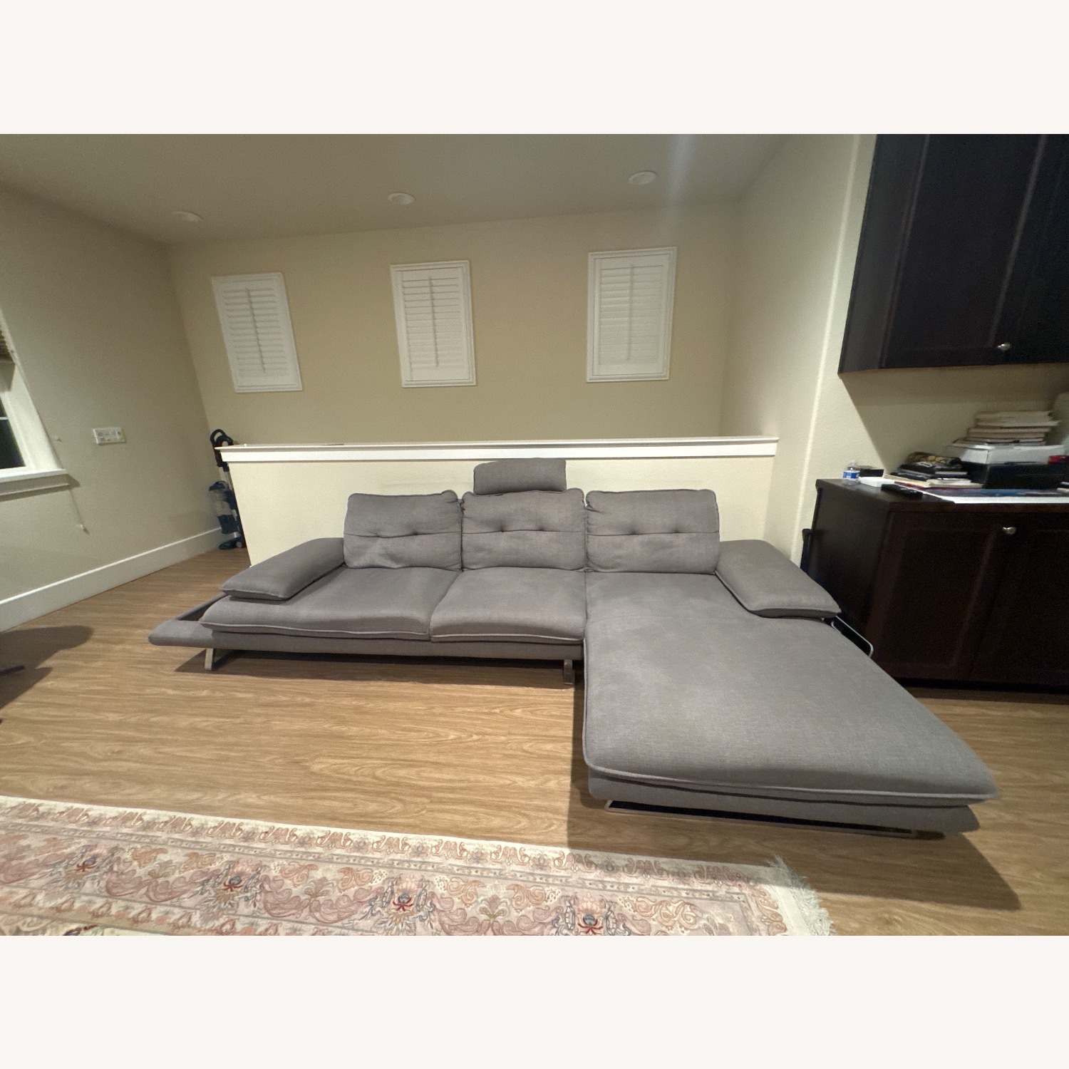 Wayfair Light Gray Fabric Chaise Lounge - image-2