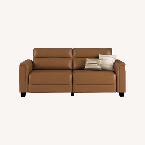 Used Walmart Light Brown Faux Leather 2 Seater Sofa for sale on AptDeco