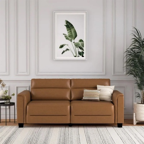 Used Walmart Light Brown Faux Leather 2 Seater Sofa for sale on AptDeco