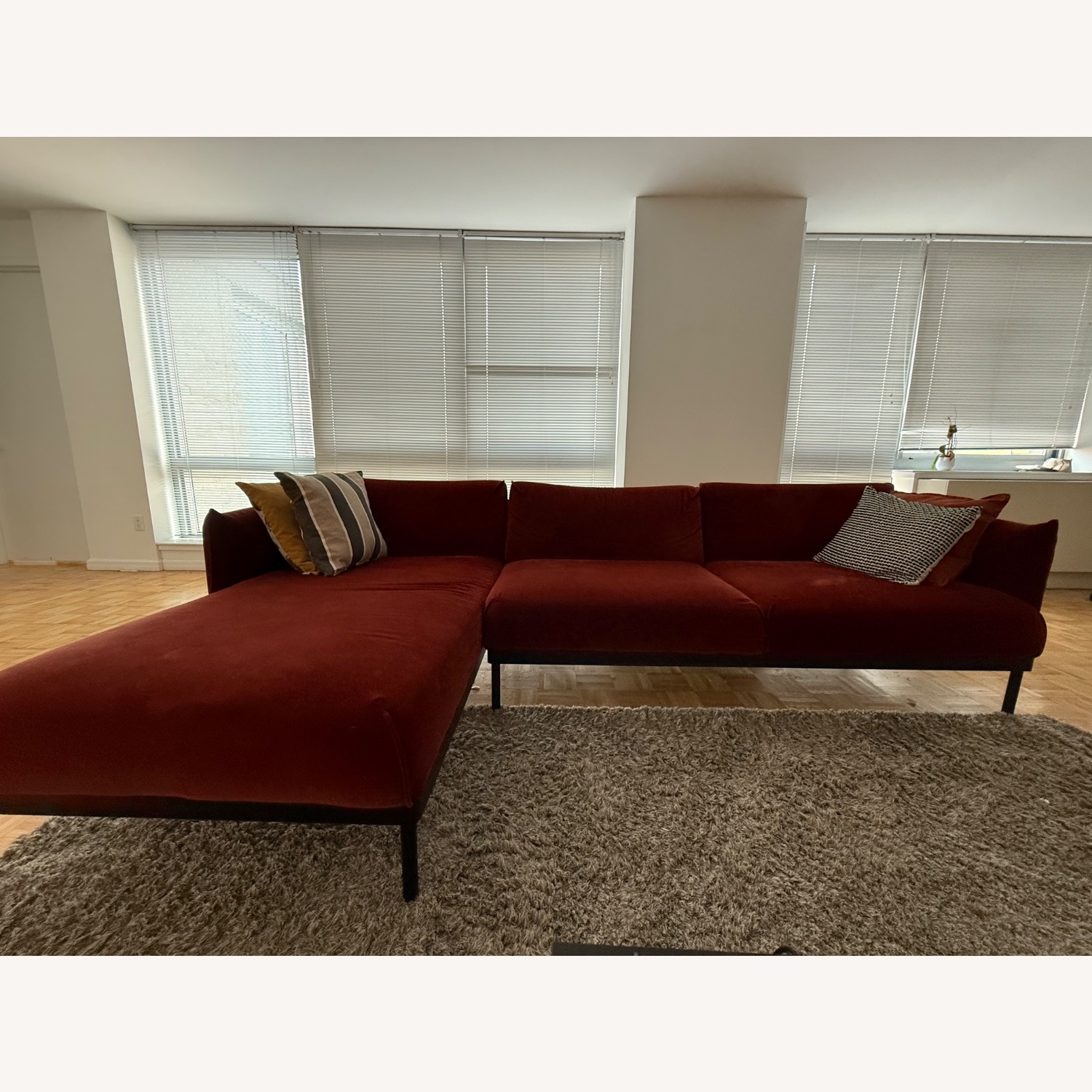 IKEA Red Velvet 3+ Piece Sectional - image-3