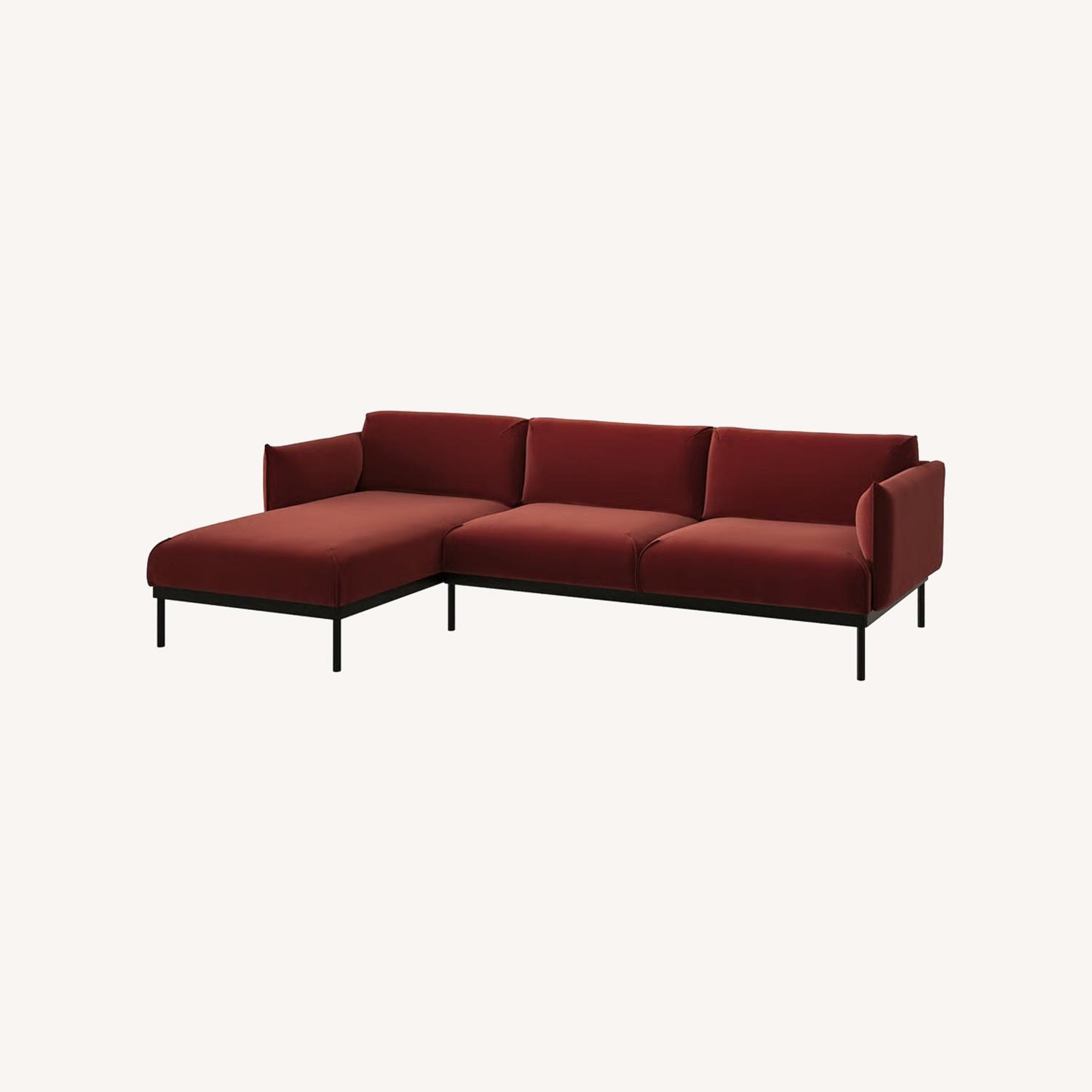 IKEA Red Velvet 3+ Piece Sectional - image-0