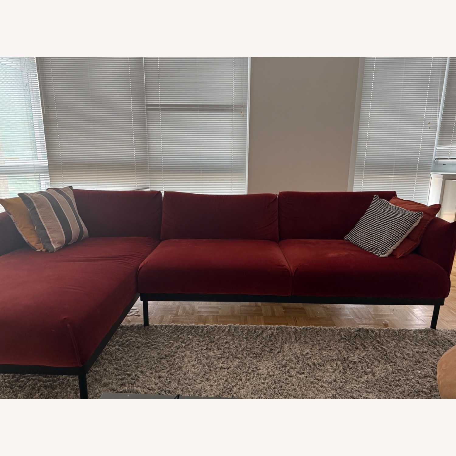 IKEA Red Velvet 3+ Piece Sectional - image-1