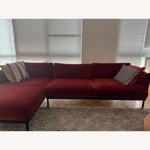 Used IKEA Red Velvet 3+ Piece Sectional for sale on AptDeco