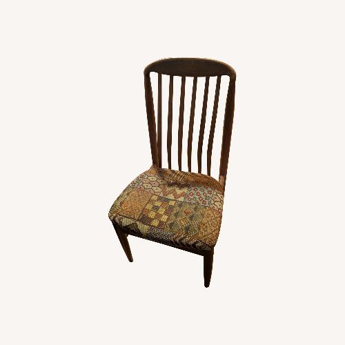 Used Wim And Karen Teak Dining Chair Boucle Fabric for sale on AptDeco