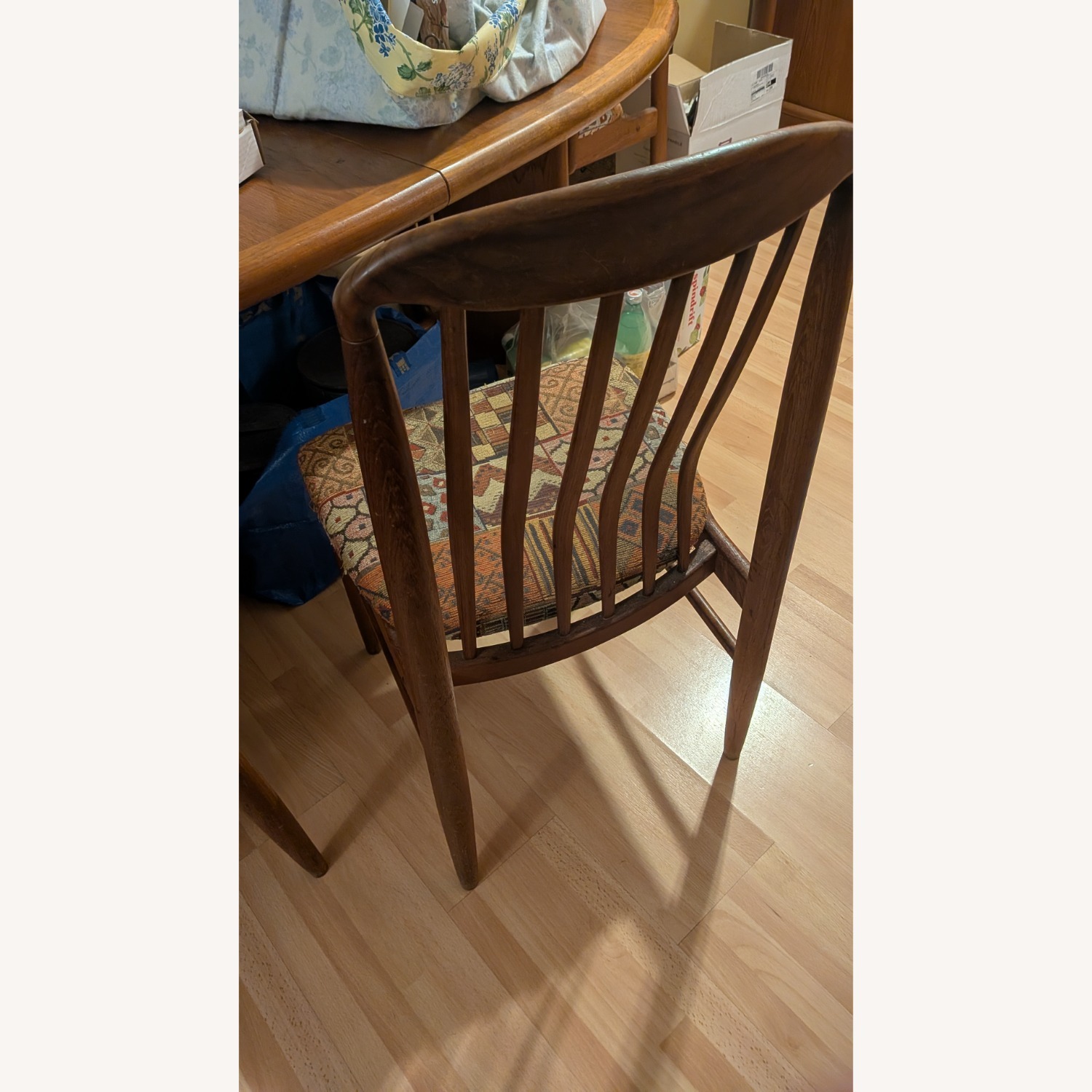 Wim And Karen Teak Dining Chair Boucle Fabric - image-4