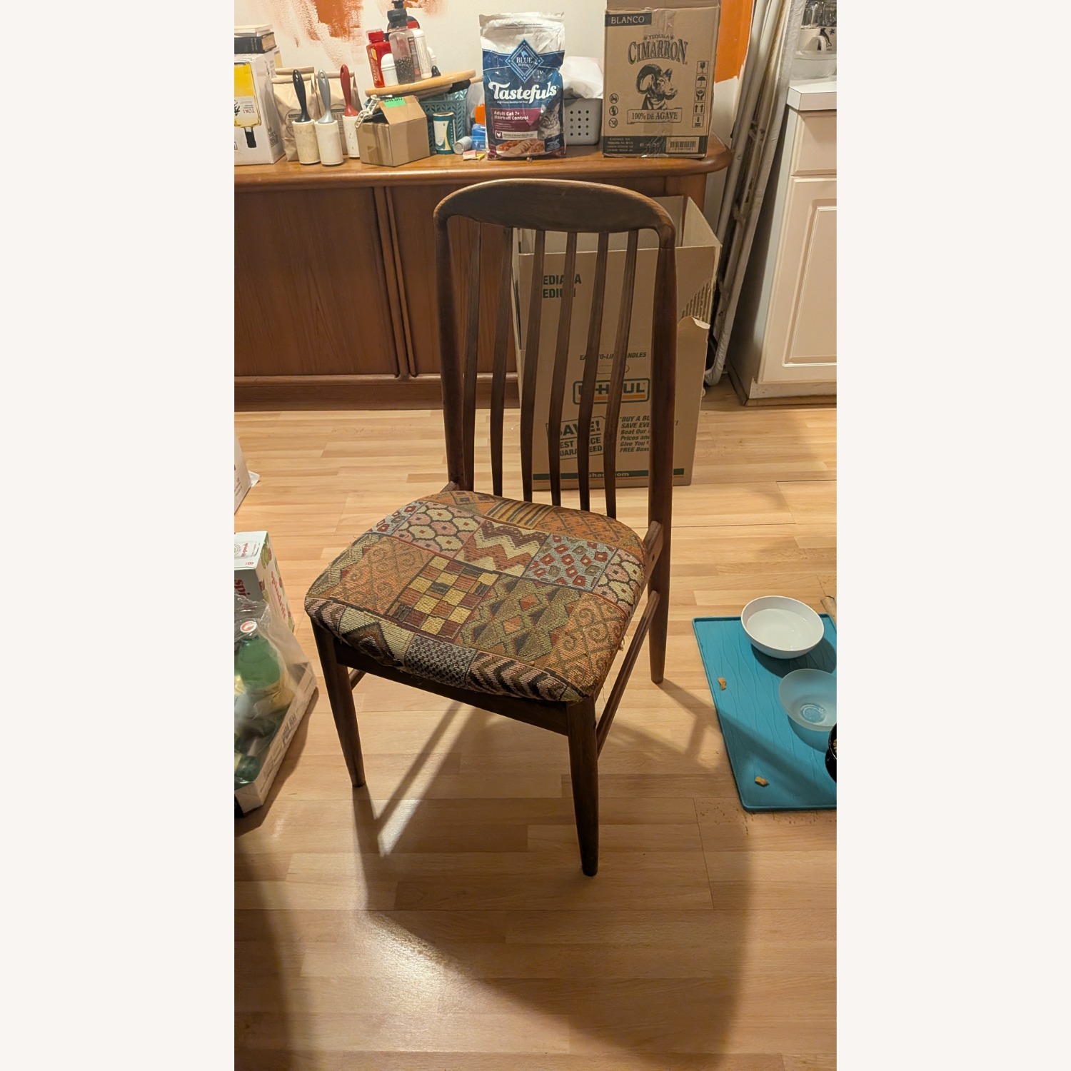 Wim And Karen Teak Dining Chair Boucle Fabric - image-3