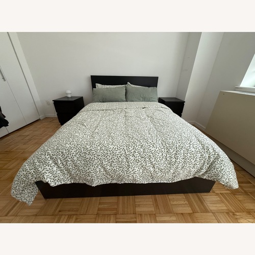 Used IKEA Black Wood Full Bed for sale on AptDeco