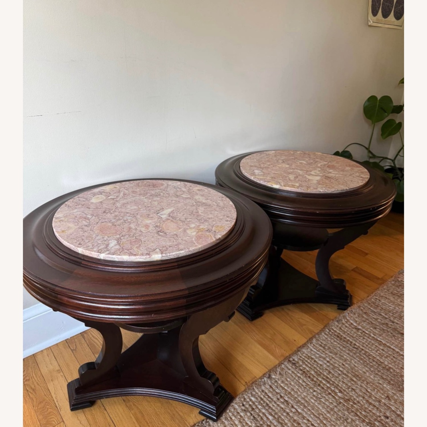 Vintage/Antique Finds Pink Marble Side Tables - image-3