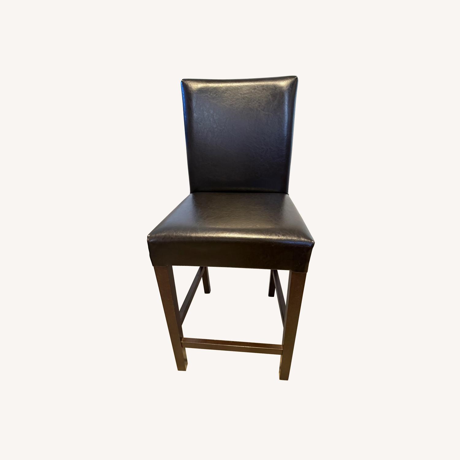 Dark Brown Leather Dining Chairs - image-0